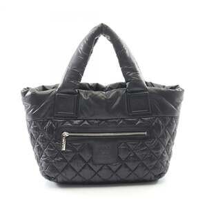 CHANEL Black Leather Tote Bag